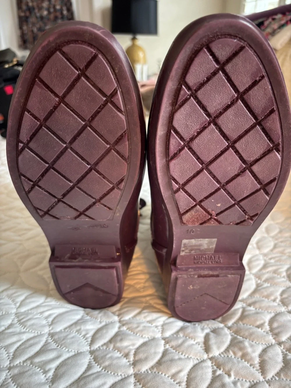 Michael Kors Plum Rain/Snow Boots size 10 EUC